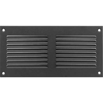 Ventishop KVMca 200x100 kovová hranatá větrací mřížka se síťkou, antracit černá