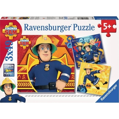 Ravensburger 093861 Požiarnik Sam V nebezpečenstve 3 x 49 dielov