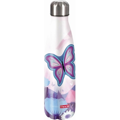 Step By Step Izolovaná fľaška na nápoj z nerezovej ocele 500 ml Butterfly Maja