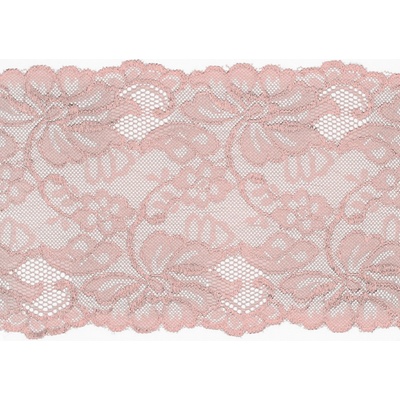 Elastická krajka, 150mm - světle růžová