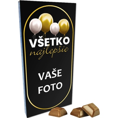 FOTOPOŠTA s fotkou Všetko najlepšie balóny horká čokoláda 100 g