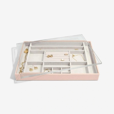 Stackers box na šperky s průhledným víkem Blush Supersize Ring & Accessory Layer with Display Lid růžová 74408