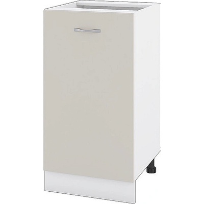 Долен шкаф с една врата и рафт Сити БС-28 бяло гладко / сатен 45 см