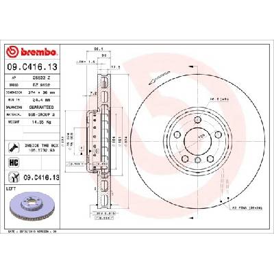 Brzdový kotúč BREMBO 09.C416.13
