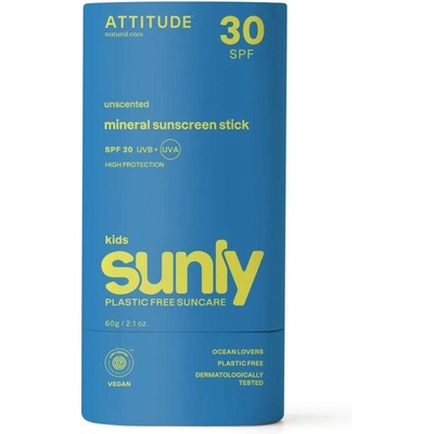 Attitude Dětská 100 % minerální ochranná tyčinka na celé tělo (SPF30) bez vůně 60 g