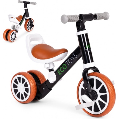 EcoToys s pedálmi a bočné kola 3v1 čierne