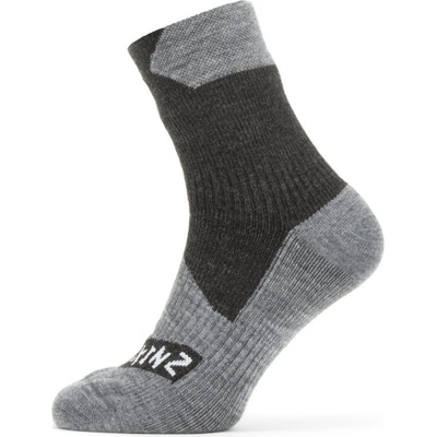 SealSkinz Nepremokavé ponožky Waterproof All Weather Ankle čierna/sivá