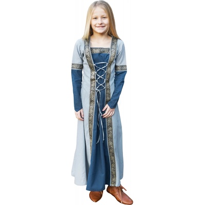 Outfit4Events středověké s dlouhými rukávy Eleanor modré