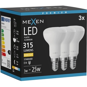 Mexen Nova 3x LED крушка E14, R50, 3W, Топла светлина - 3000K, 315 lm - L103-E14-0330-01x03 (L103-E14-0330-01x03)