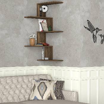 Image 1 of ASIR GROUP Ъглова етажерка CANIKO 109x51, 5 cм кафява (AS0507)