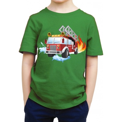 Fajntričko Kids dětské tričko HASIČI zelená