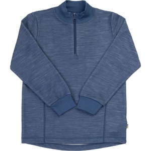 Joha Детски вълнен пуловер Joha Kid's Blouse with Zipper Merino jumper - Dark Blue - размер 110 (704-6195-0213)