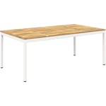 vidaXL Маса за вечеря в градината Бяло 196 x 100, 5 x 75 см (3394427)