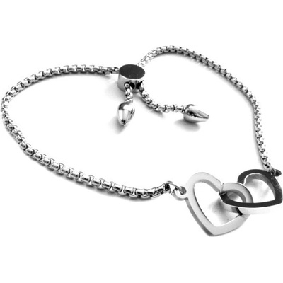 Steel Jewelry náramek propojené srdce z chirurgické oceli NR090172