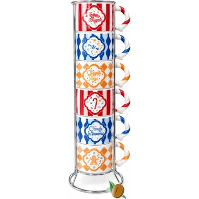Bialetti Candyland espresso šálky 6 x so stojanom 60 ml