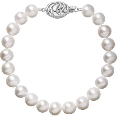 Pavona perlový náramek z říčních perel se zapínáním z bílého 14 karátového zlata 823003.1/9265B bílý