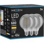 Mexen Vintis 3x LED крушка с нажежаема жичка E27, G95, 8W, Топла - 2700K, 680 lm, опушена (L157-E27-0827-70x03)