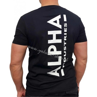 Alpha Industries Backprint T black tričko pánske čierne