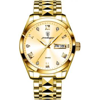 Poedagar Мъжки часовник Poedagar CS1406, неръждаема стомана, злато, златен циферблат (CS1406)