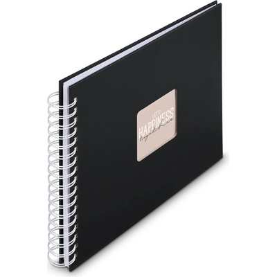 HAMA album klasické spirálové FINE ART černé (New Black), 28x24 cm, 50 stran, bílé listy