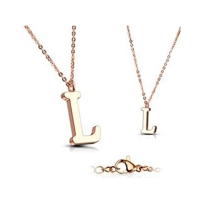 Šperky4U Zlacený ocelový řetízek s přívěškem iniciála OPD0231-L