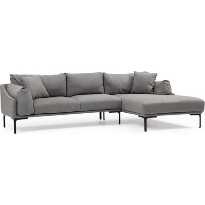 Hanah Home Сив ъглов диван , десен ъгъл Leo - Artie (560ARE1172)