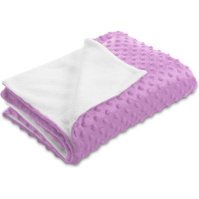 Biante Dětská oboustranná deka Minky TOP 3D puntíky Polar MKP 053 Fialová lila