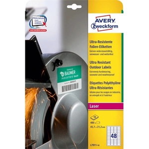 AVERY L7911-10 45, 7x21, 1mm ултра устойчив етикет 480pcs (L7911-10)