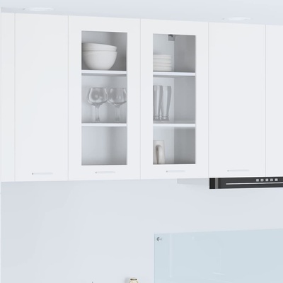 vidaXL Висящ шкаф със съхранение Бяло 80 x 31 x 80 см Инженерно дърво (884322)