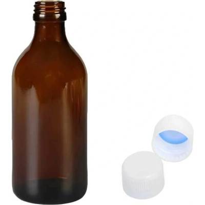 Luna Skleněná lékovka s bílým uzávěrem s pojistkou 250 ml