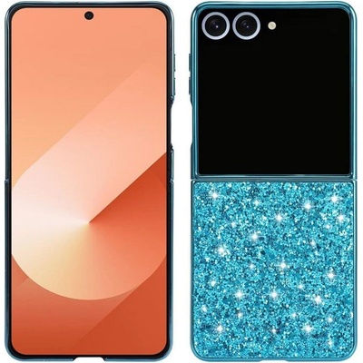 GKK Калъф с Блестяща Декорация за Samsung Z Flip 7, Glitter Case, Син (5966011641692)