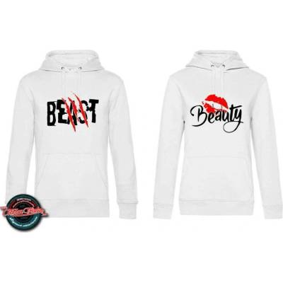 Mikiny pre páry Beauty vyberte &Beast, M, šedá
