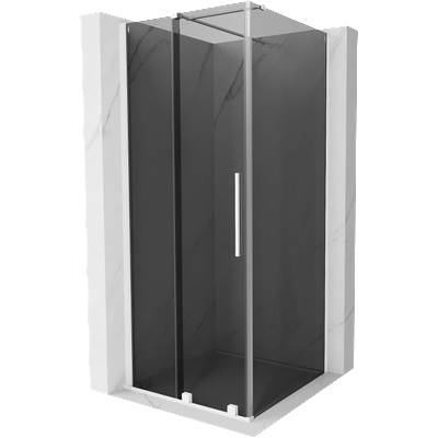 Mexen Velar плъзгаща се душ кабина 100 x 100 см, графит, бяло - 871-100-100-41-20 (871-100-100-41-20)