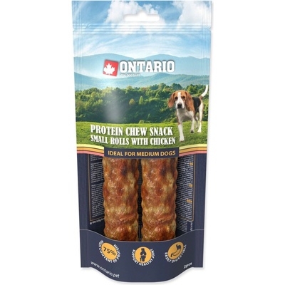Ontario Pochoutka Protein kuře žvýkací rolka malá 2 ks 12,7 cm