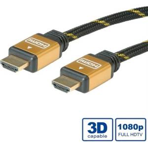 Roline Кабел Roline 11.04. 5501, от HDMI(м) към HDMI(м), 1m, черен