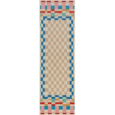 Flair Rugs Пътека със смес от вълна 80x300 cm Checkered Border - Flair Rugs (503119381714)