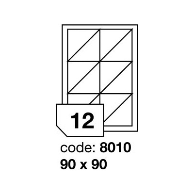 Rayfilm R0119.8010D samolepící trojúhelník 90x90mm bílé lesklé laser 300 listů