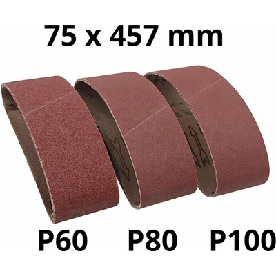 Asist Sada brusných pásů 75x457mm 3ks