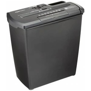 Amazon Strip Cut Paper Shredder, 7-8 Sheets, for A4 Documents and Credit Cards, 12L Bin, Black - PBH-55473