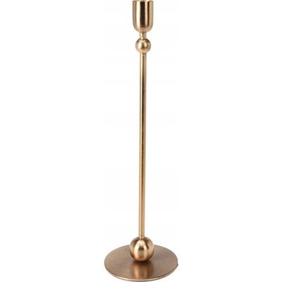 MODERNÍ VYSOKÝ SVÍCEN zlatý jednoduchý glamour stylový 33 cm