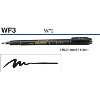 Štětcový fix "WF3", černá, ZEBRA