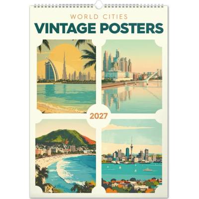 NOTIQUE Nástenný Vintage plagáty svetové mestá 33 x 46 cm 2027