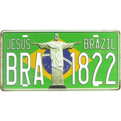 Retro tabuľa ŠPZ Brazil 30x15cm