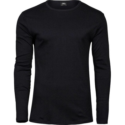 Tee Jays 530 pánske tričko Interlock s dl. rukávom čierne