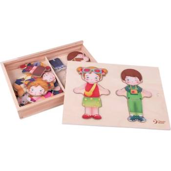 Image 1 of Classic World Детски дървен пъзел с дрехи - Classic World