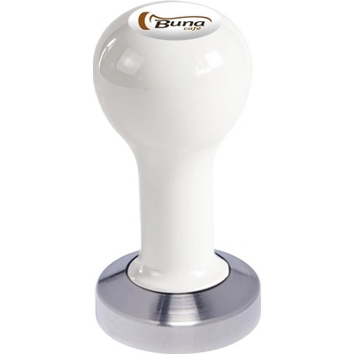 Buna Café Tamper kov bílý SP, nerez mat, plochý 49 mm