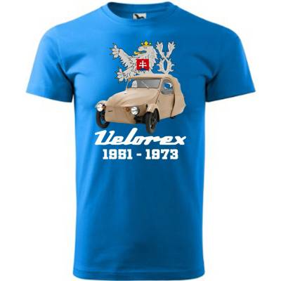 Maverprint Retro tričko Velorex 1951–1973 legenda československých ciest Modrá