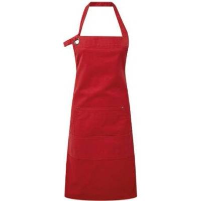 Premier Workwear Pracovní zástěra za krk s kapsami PR137 Red Pantone 200 72x86cm