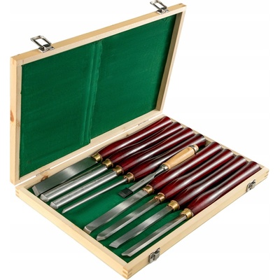 Dláta na dřevo pro soustruh 45x31x4CM 8 ks s kufříkem a dlátem zdarma