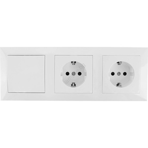 Aigostar - Комплект 2x стенни контакта с вграден ключ 2x16A/250V SCHUKO (AI0528)